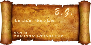 Barabás Gusztáv névjegykártya